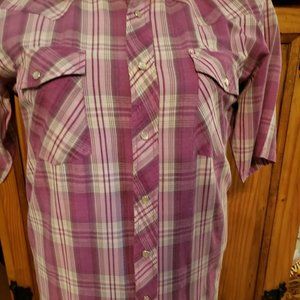 Williams Bay Multicolor Plaid Purple Short Sleeve Pearl Snap Western Men…